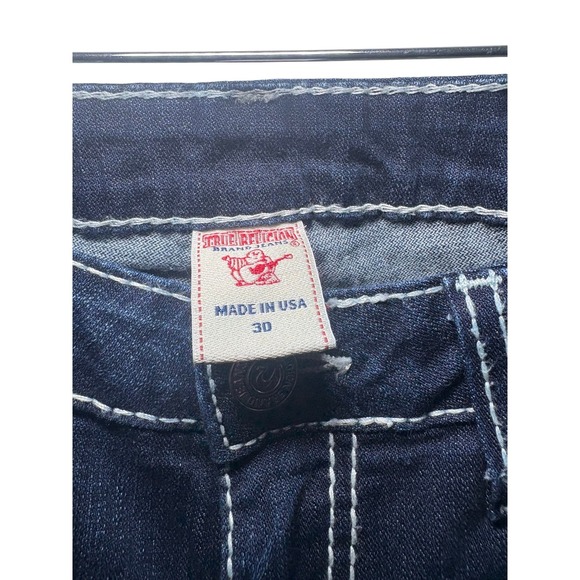 True Religion Stella Jeans Dark Wash White Stitch Womens Size 30 - Picture 3 of 8